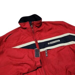 Abercrombie Jacket Mens L Red Blue White Striped Full Zip Fleece Lined Y2K